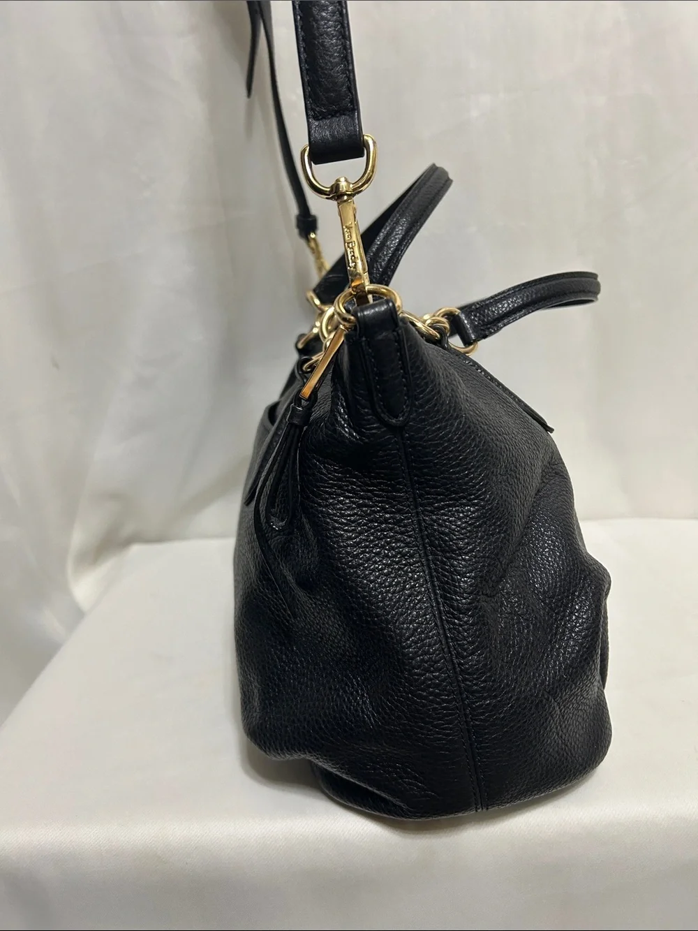 COACH ALLY SATCHEL PEBBLE LEATHER IN BLACK